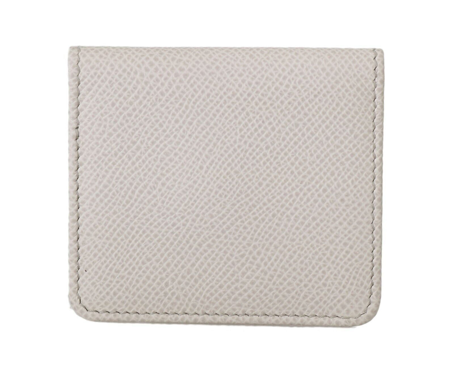 Dolce & Gabbana White Dauphine Leather Holder Pocket Wallet Condom Men's Case