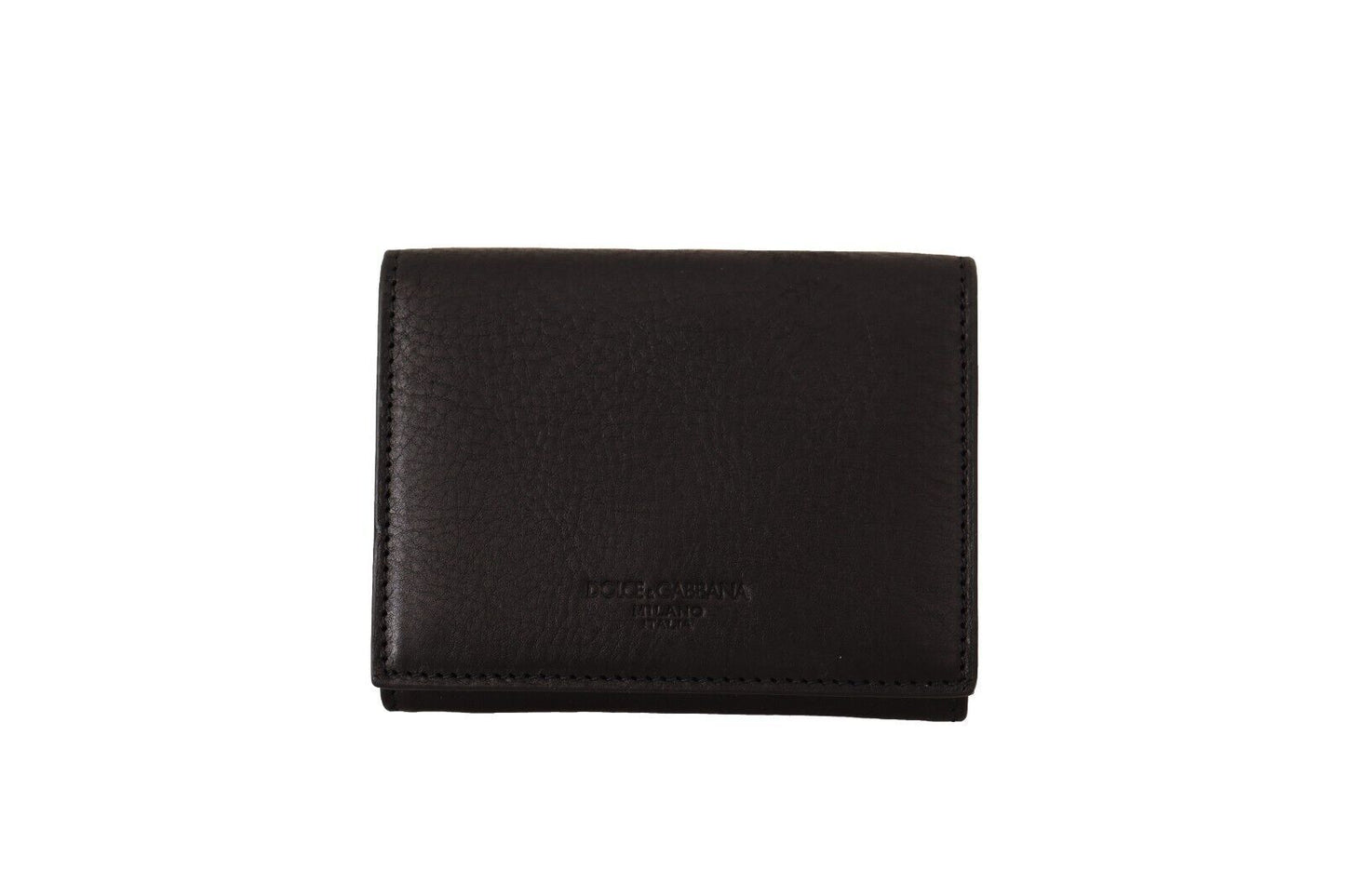 Dolce & Gabbana Black Leather Trifold Purse Belt Strap Multi Kit Men's Wallet