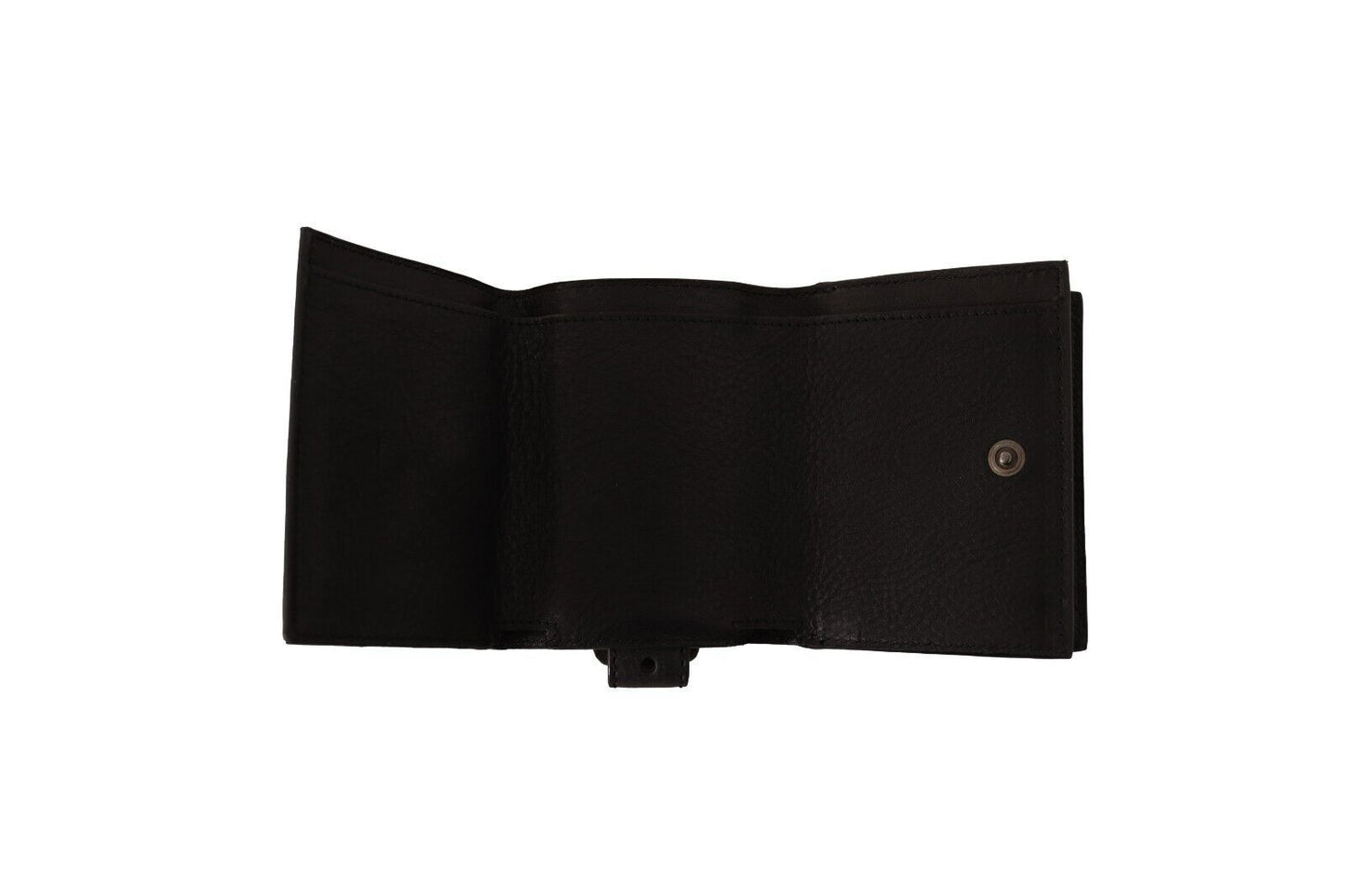 Dolce & Gabbana Black Leather Trifold Purse Belt Strap Multi Kit Men's Wallet