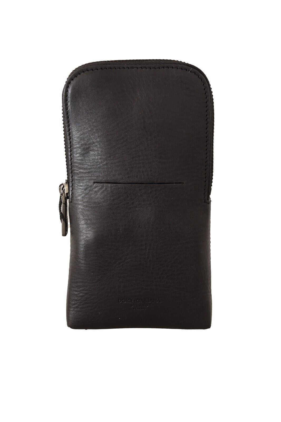 Dolce & Gabbana Black Leather Purse Double Belt Strap Multi Kit Men's Wallet