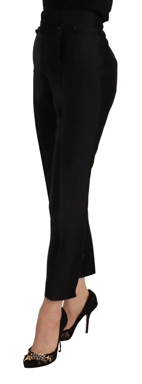 Dsquared�� Black Wool High Waist Skinny Women Women's Pants