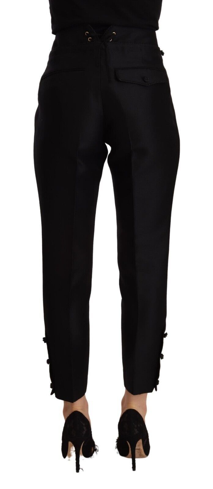 Dsquared�� Black Wool High Waist Skinny Women Women's Pants