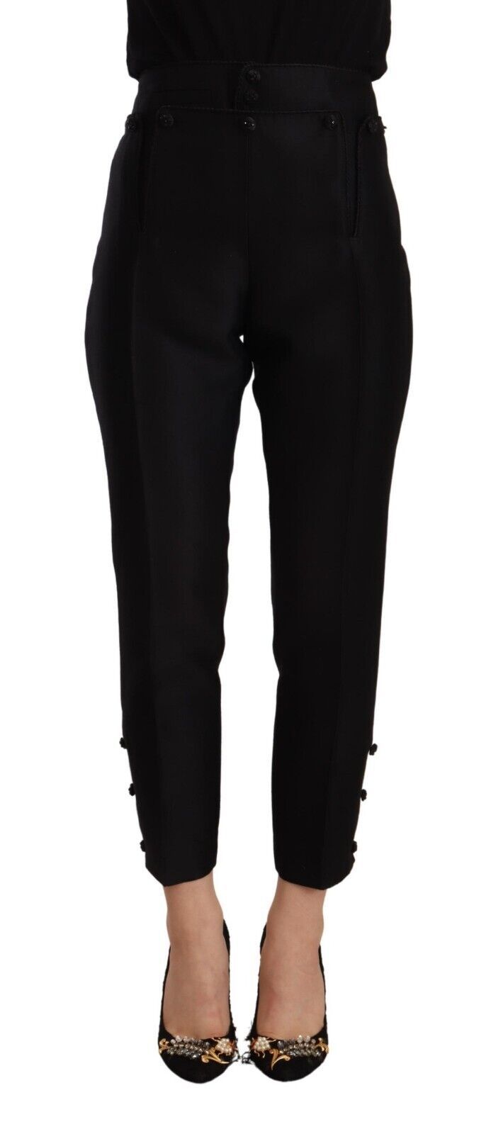 Dsquared�� Black Wool High Waist Skinny Women Women's Pants