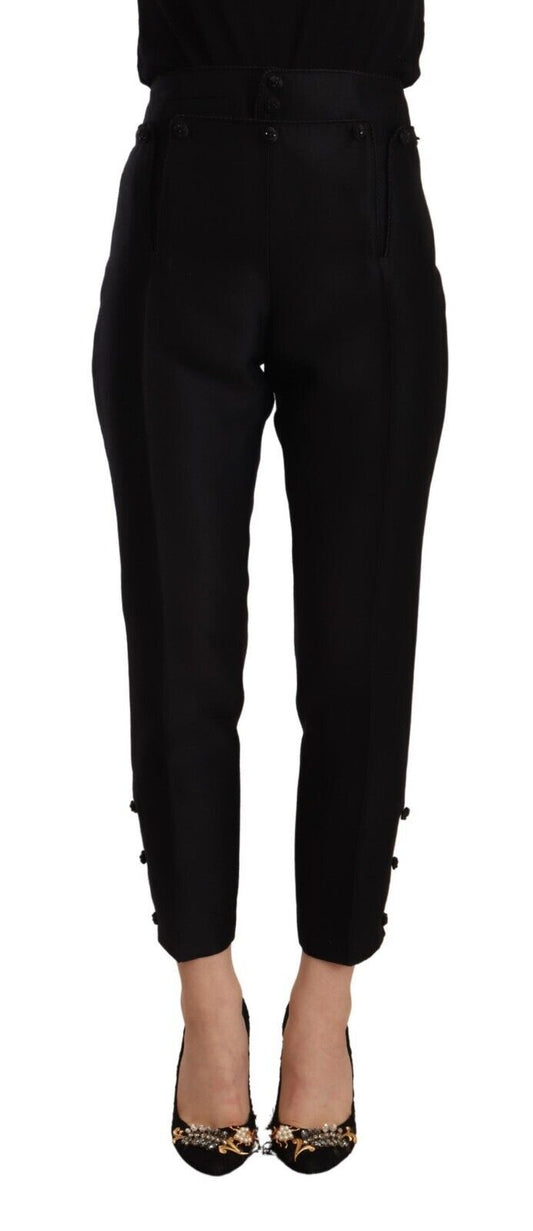 Dsquared�� Black Wool High Waist Skinny Women Women's Pants