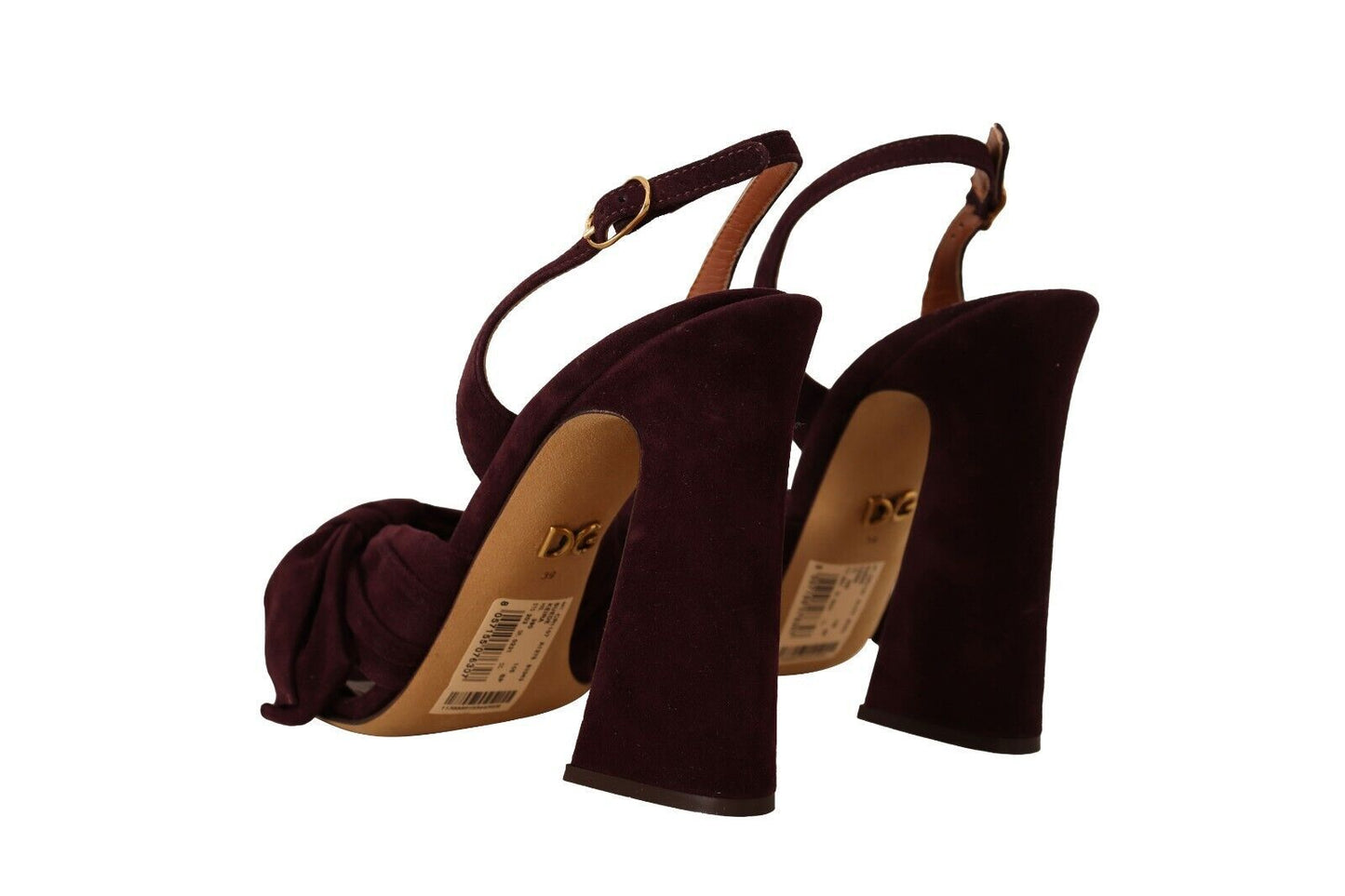 Dolce & Gabbana Dark Purple Suede Ankle Strap Sandals Women's Shoes
