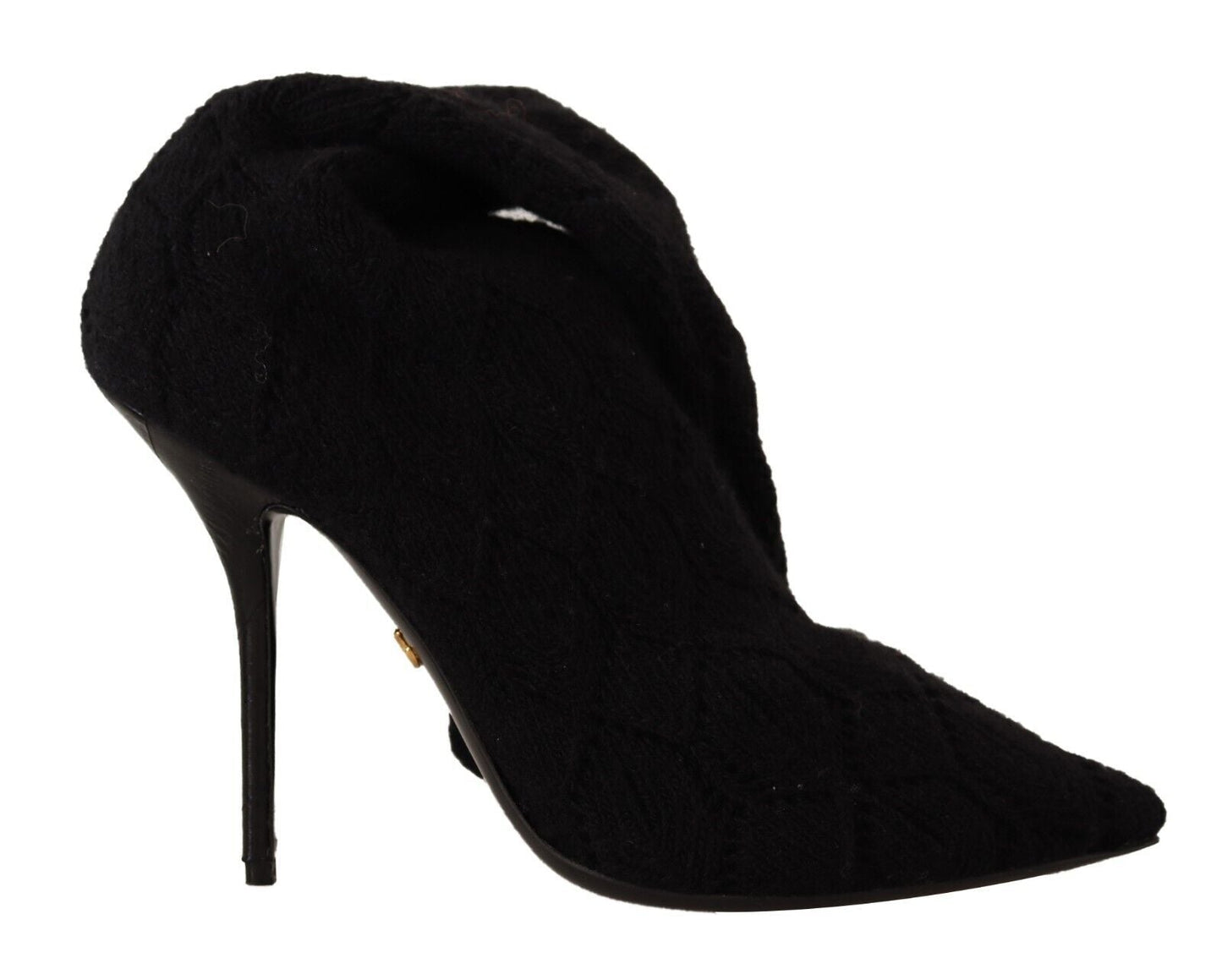 Dolce & Gabbana Black Stretch Socks Knee High Booties Women's Shoes