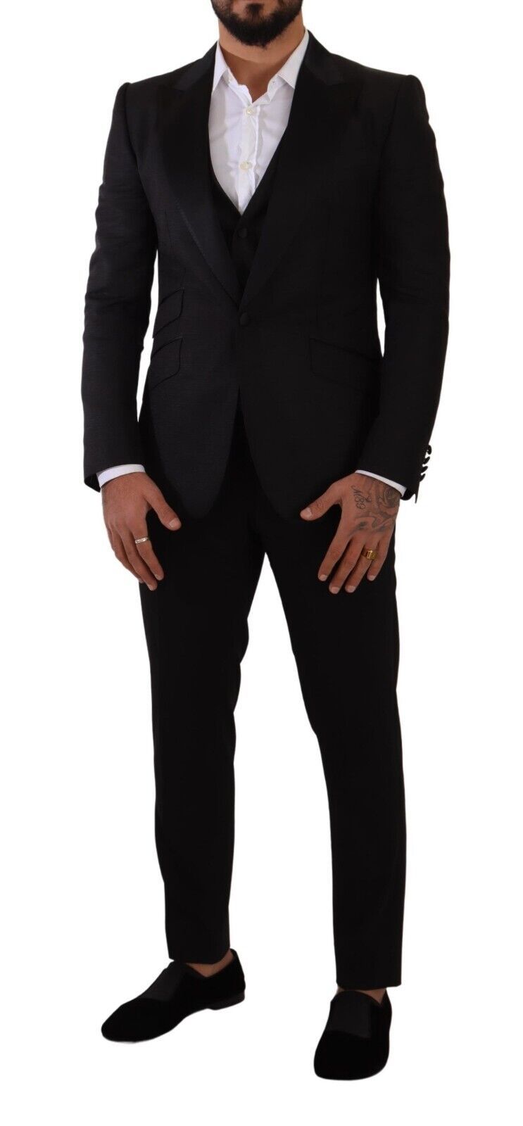 Dolce & Gabbana Black Slim Fit 2 Piece SICILIA Men's Blazer