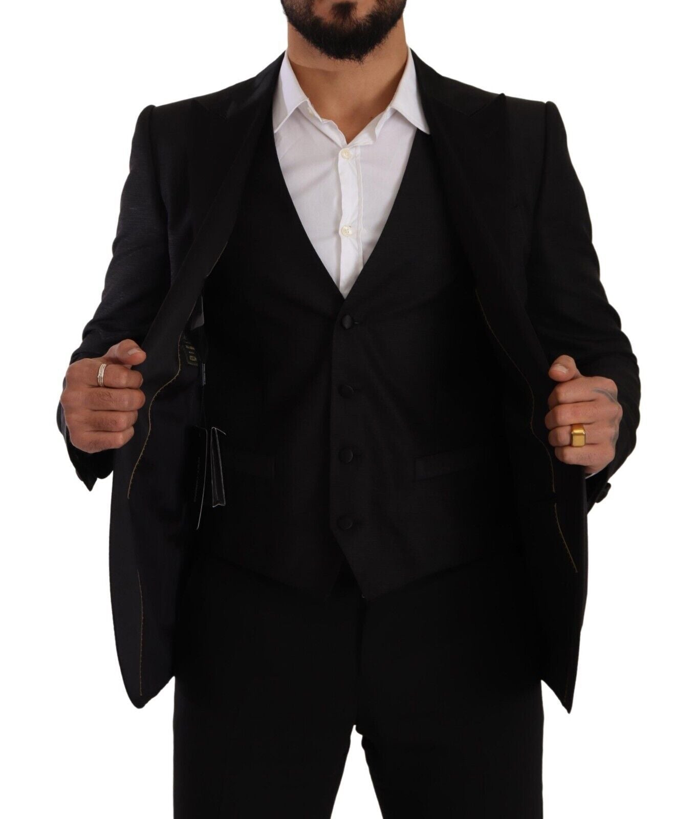 Dolce & Gabbana Black Slim Fit 2 Piece SICILIA Men's Blazer
