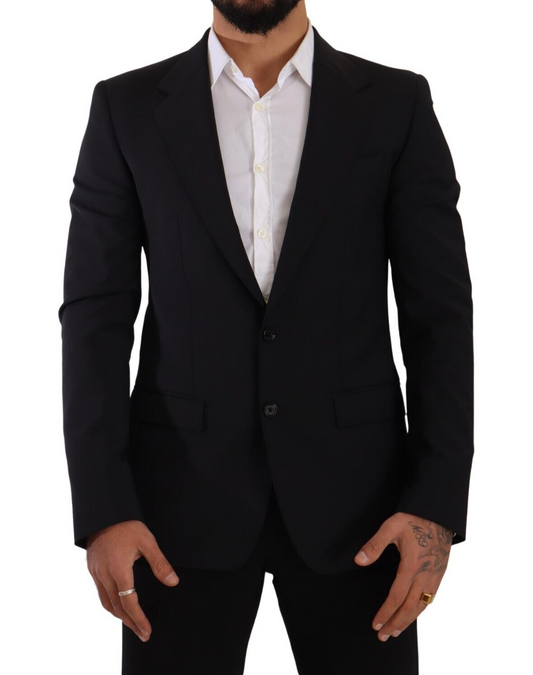 Dolce & Gabbana Black Slim Fit Vest 2 Button MARTINI Men's Blazer