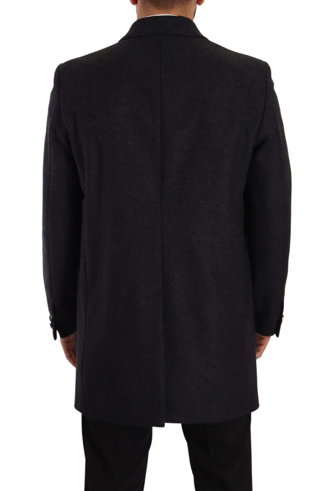 Dolce & Gabbana Dark Gray Wool Over Trench Coat Men Men's Jacket