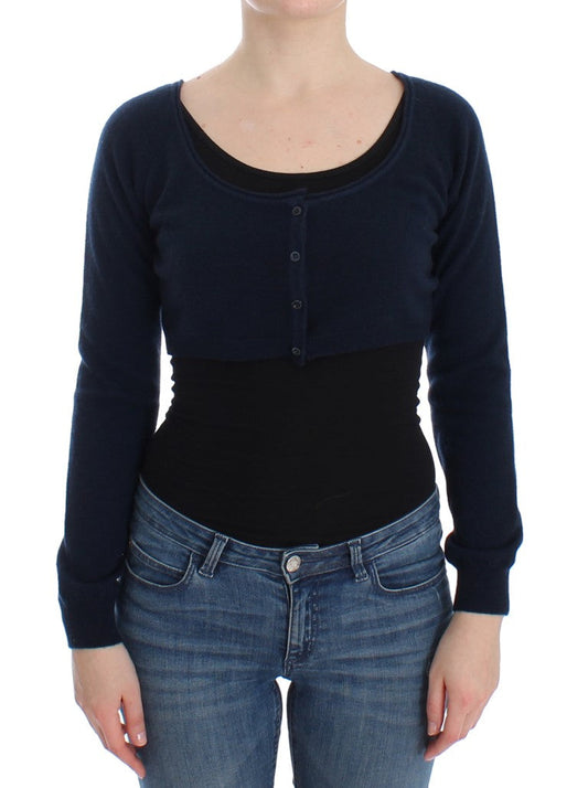 Ermanno Scervino Blue Cashmere Cardigan Women's Sweater