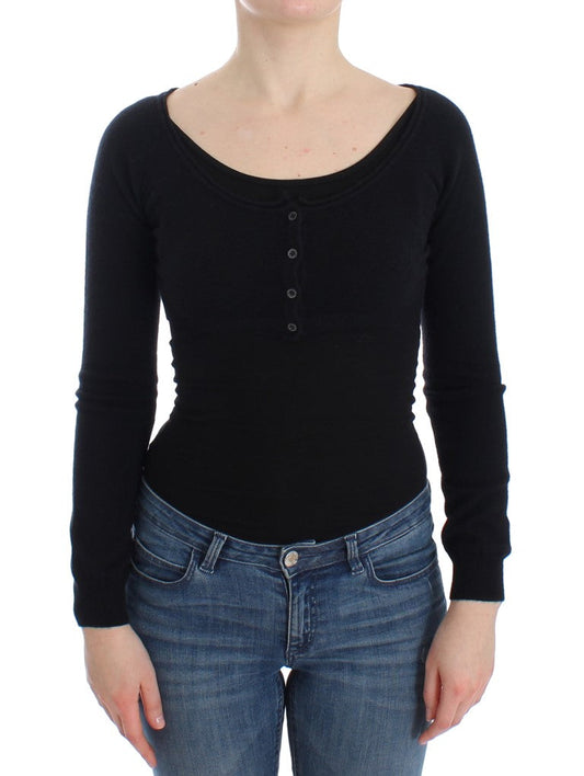 Ermanno Scervino Black Cashmere Cardigan Women's Sweater