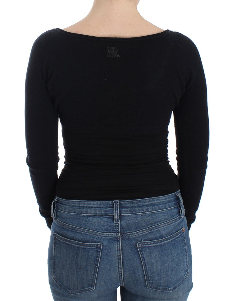 Ermanno Scervino Black Cashmere Cardigan Women's Sweater