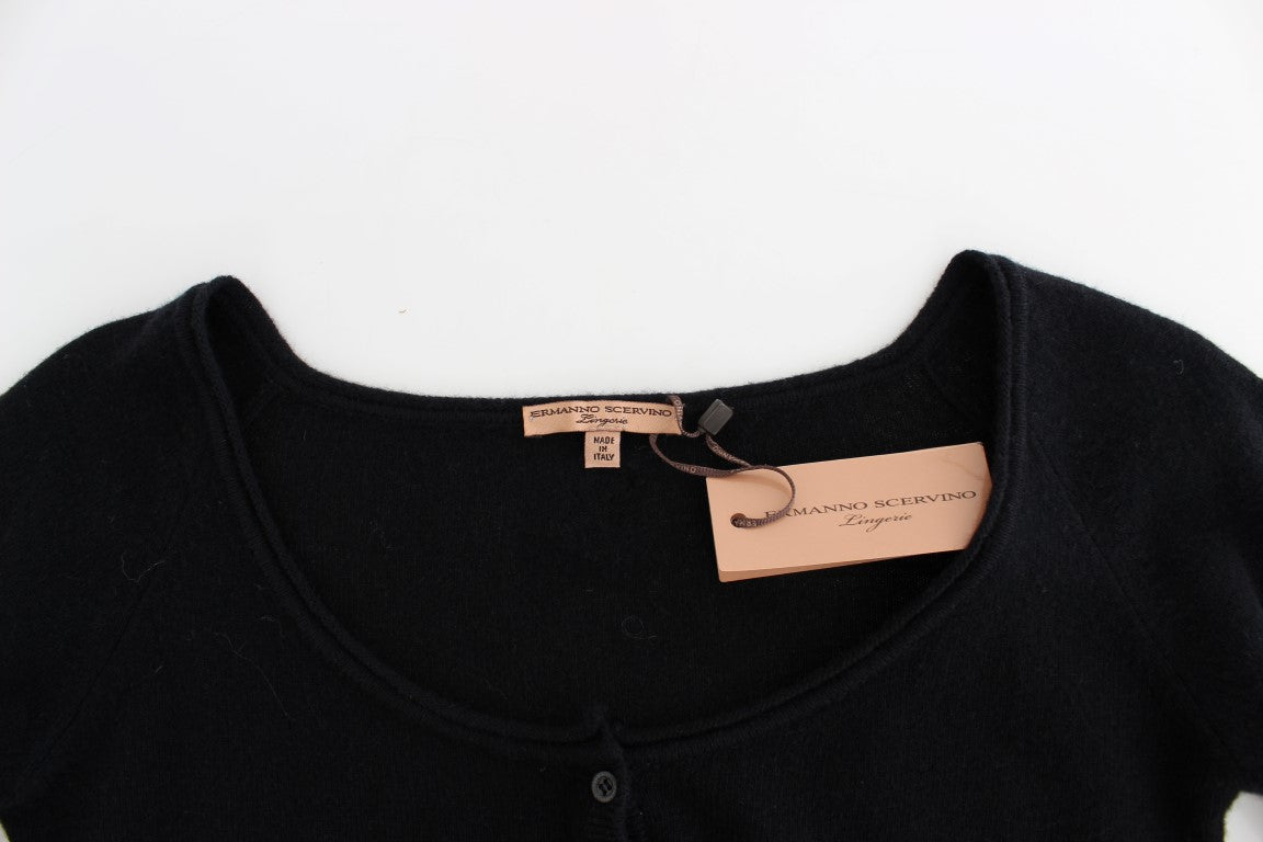 Ermanno Scervino Black Cashmere Cardigan Women's Sweater