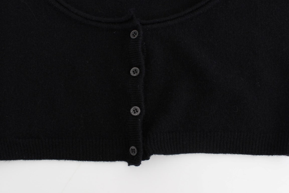 Ermanno Scervino Black Cashmere Cardigan Women's Sweater