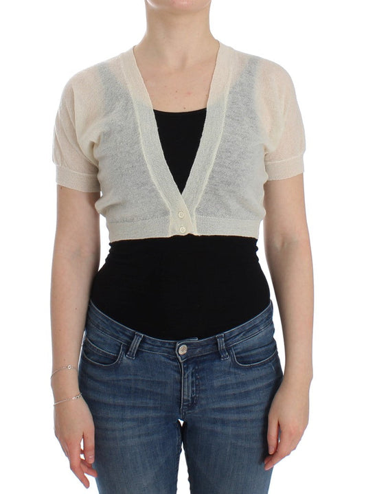 Ermanno Scervino White Wool Cardigan Women's Sweater