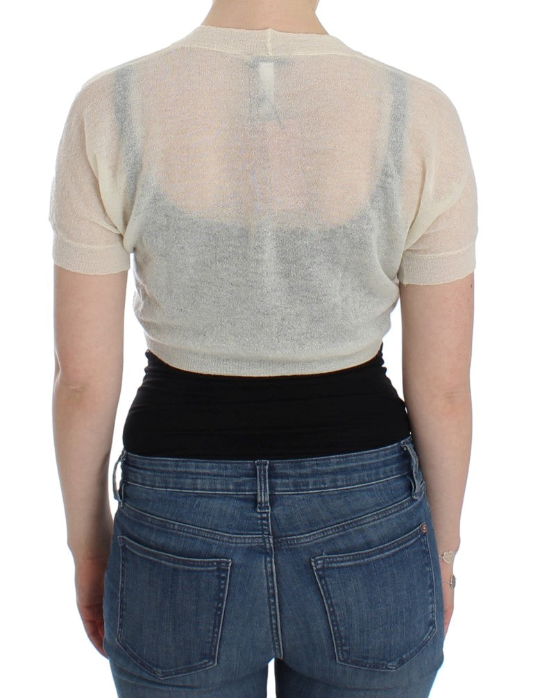 Ermanno Scervino White Wool Cardigan Women's Sweater