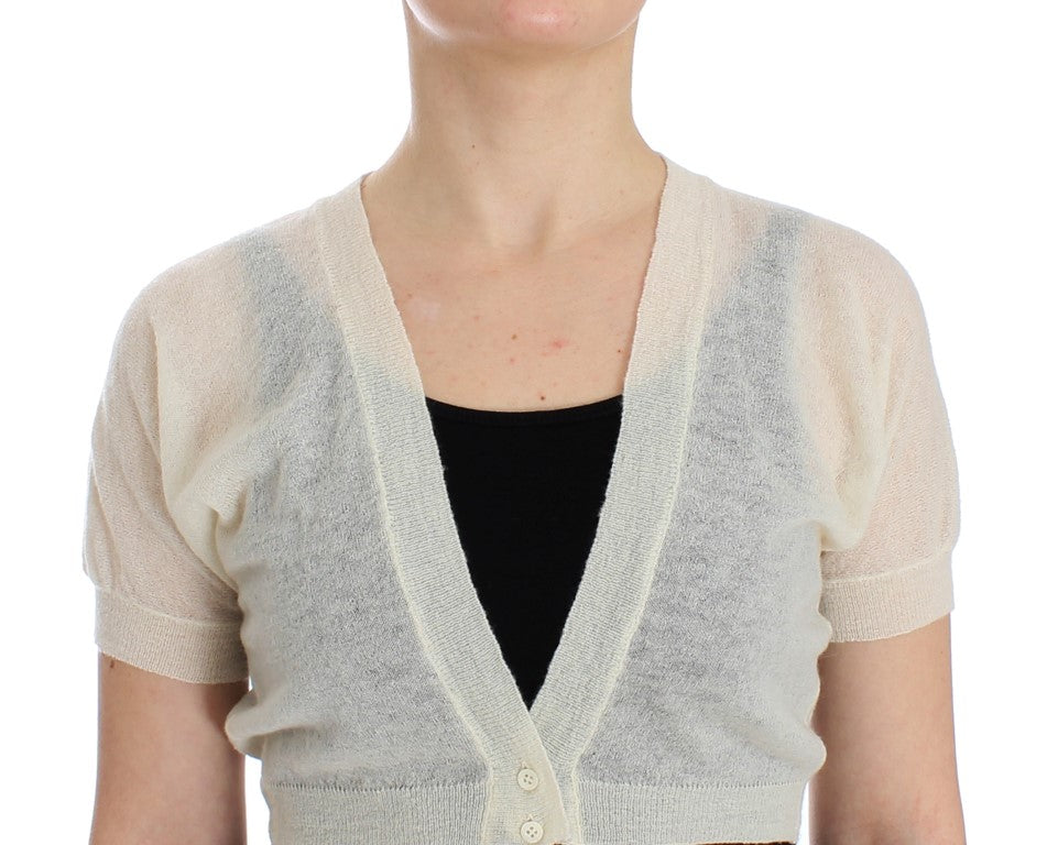 Ermanno Scervino White Wool Cardigan Women's Sweater