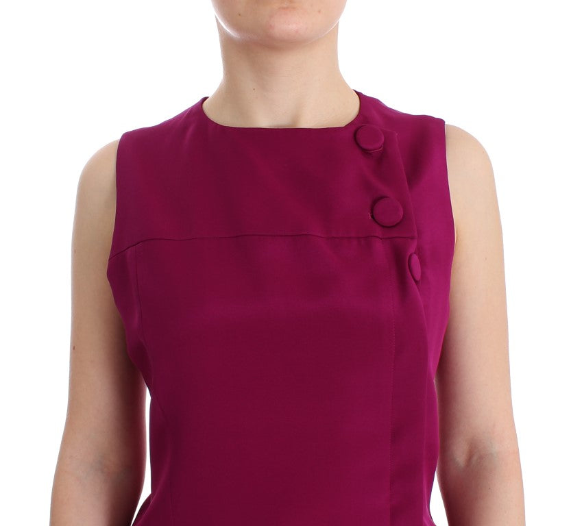 Barbara Casasola Purple Silk Sleeveless Blouse Women's Top