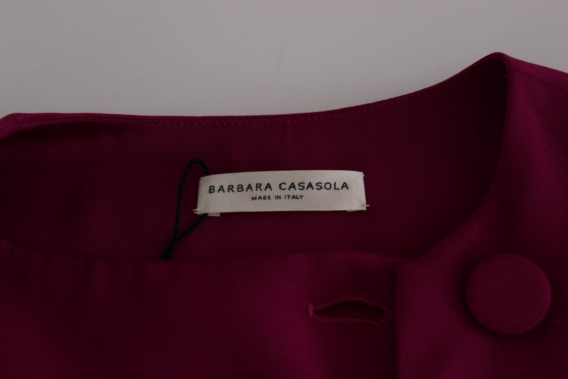 Barbara Casasola Purple Silk Sleeveless Blouse Women's Top