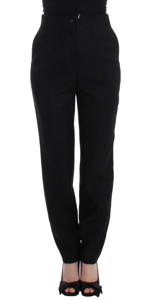KAALE SUKTAE Black High Waist Straight Slim Dress Women's Pants