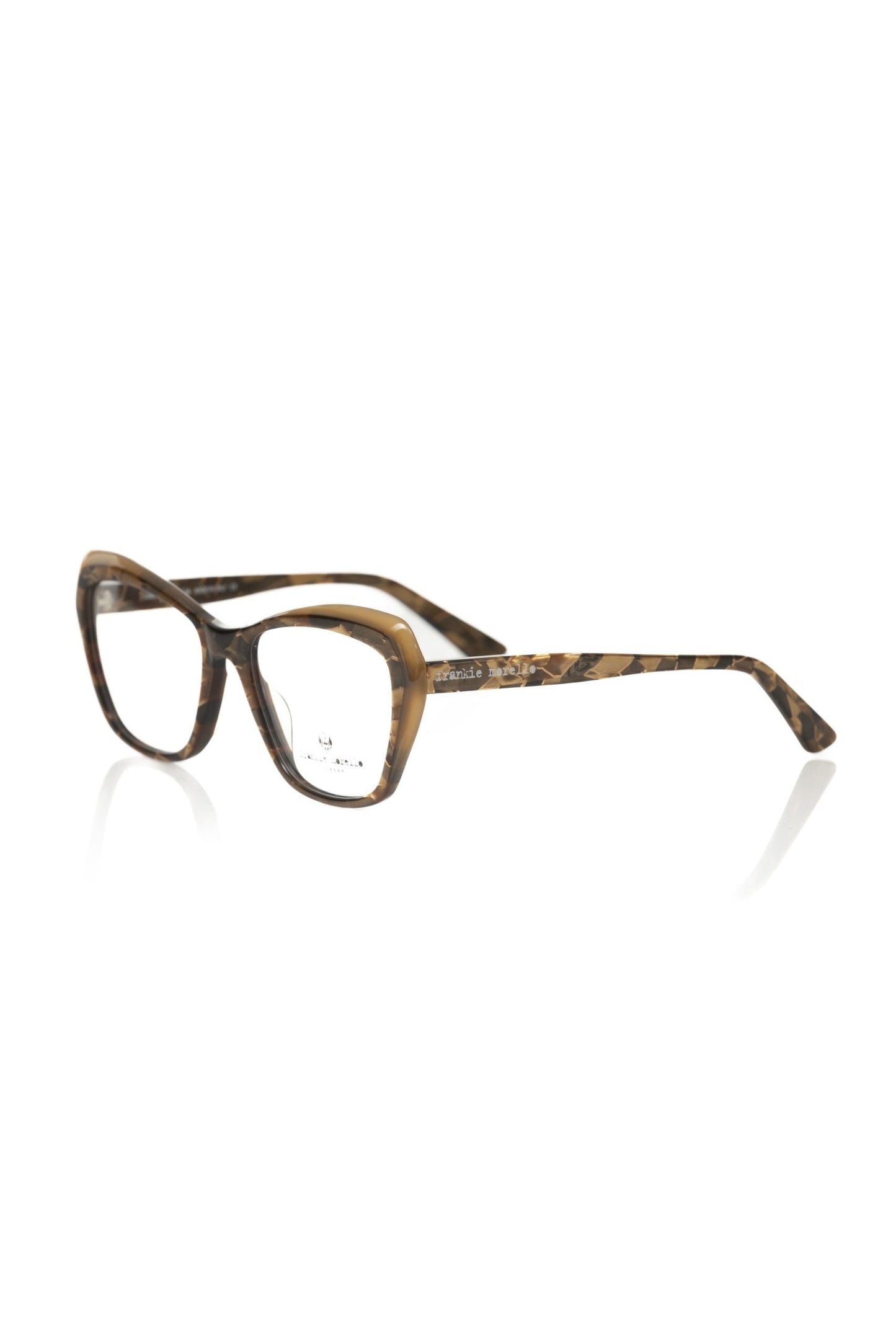 Frankie Morello Beige Acetate Women's Eyeglass Women's Frame