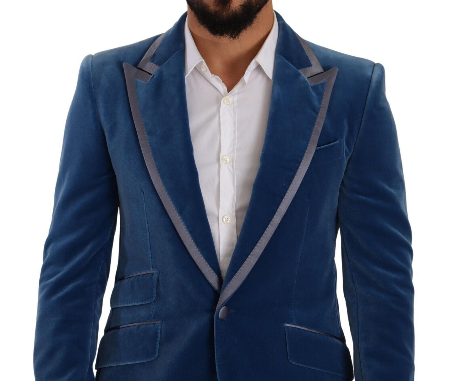 Dolce & Gabbana Blue SICILIA Velvet Slim Fit 2 Piece Men's Suit