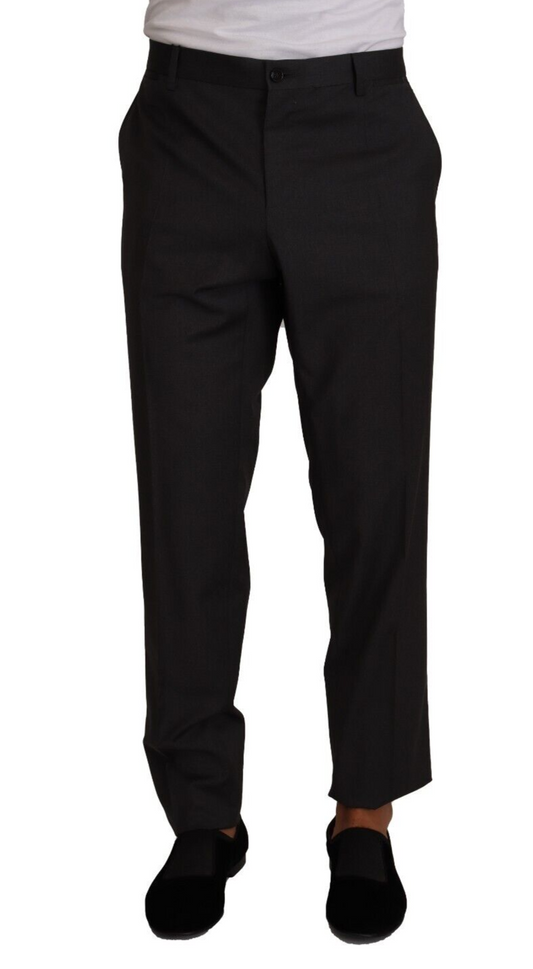 Dolce & Gabbana Gray Wool Formal Tuxedo Trouser Dress Men's Pants