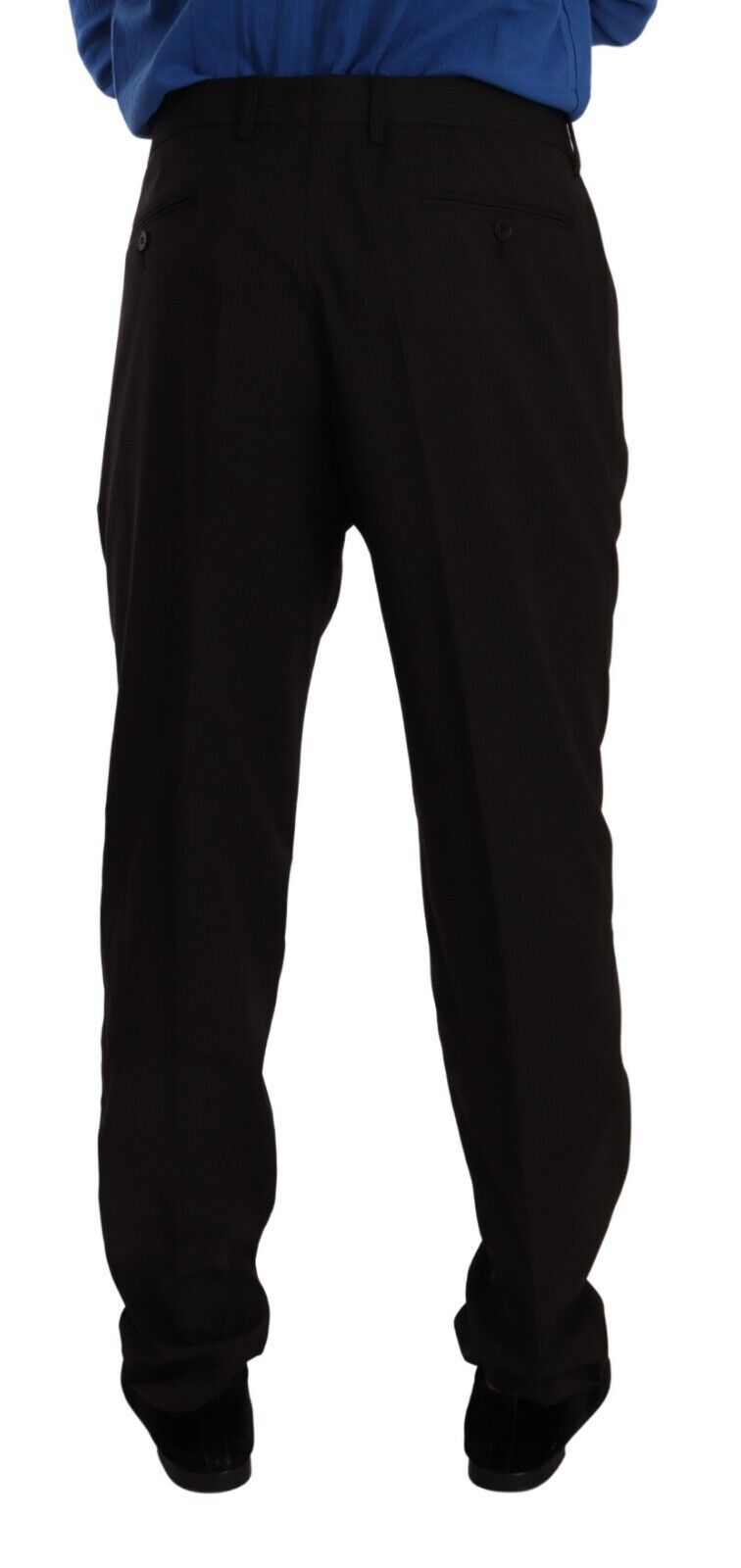 Dolce & Gabbana Brown Wool Skinny Formal Dress Men's Pants