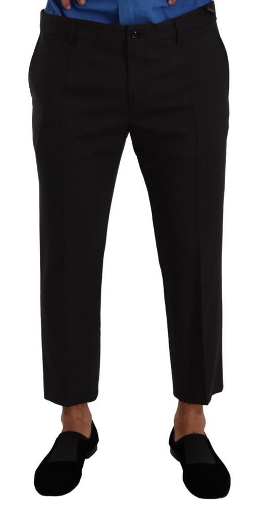 Dolce & Gabbana Gray Bordeaux Wool Trouser Dress Men's Pants