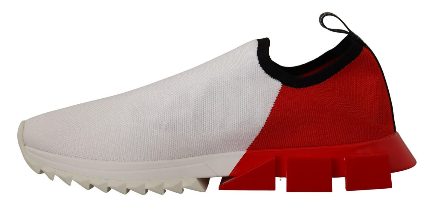 Dolce & Gabbana White Red Sorrento Sandals Men's Sneakers