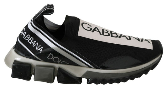 Dolce & Gabbana Black White SORRENTO Sport Stretch Men's Sneakers