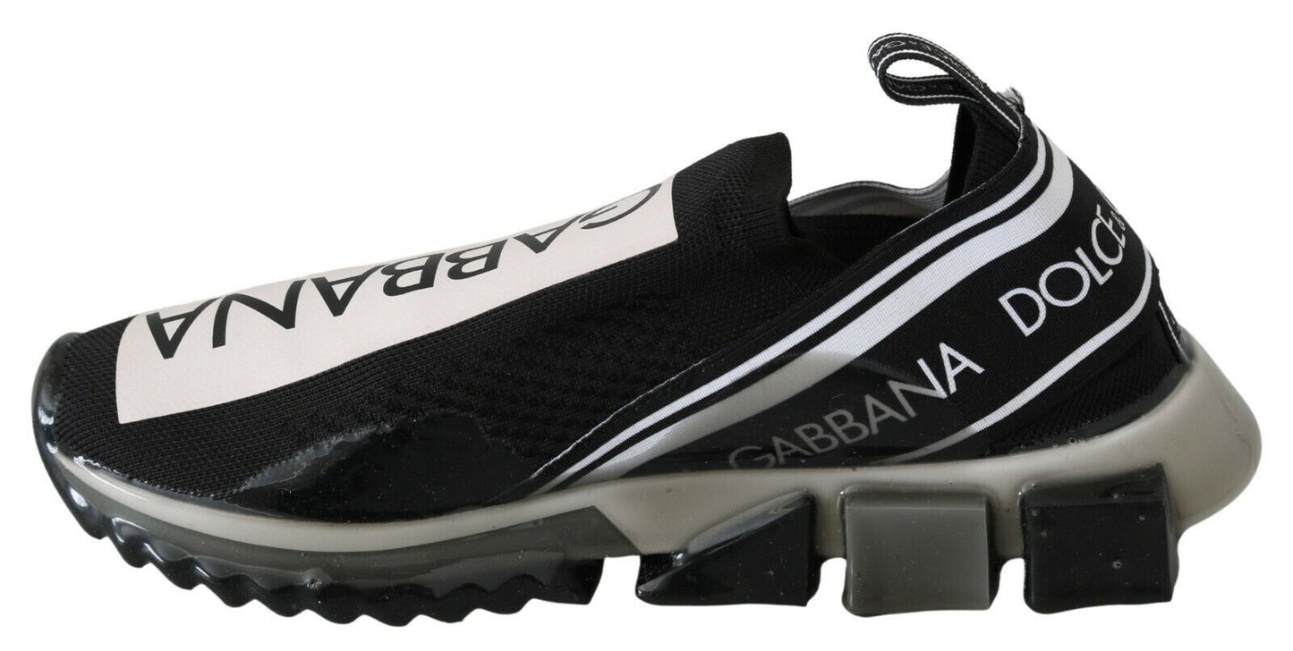 Dolce & Gabbana Black White SORRENTO Sport Stretch Men's Sneakers