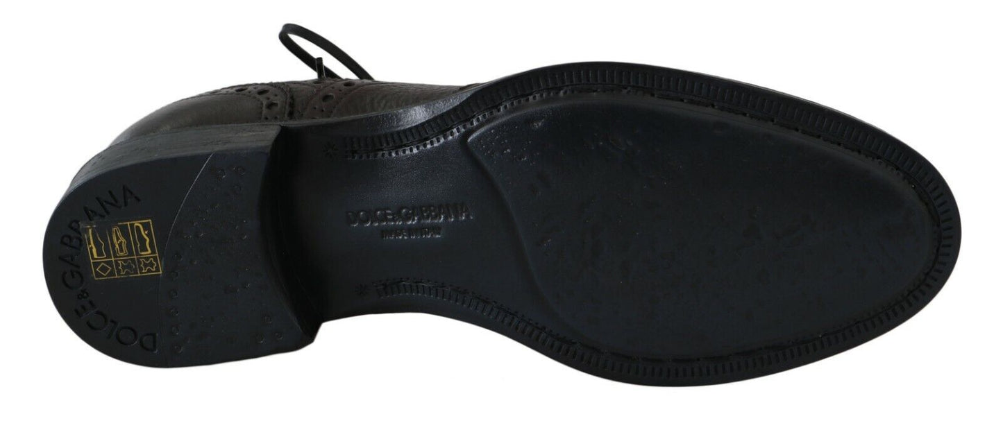 Dolce & Gabbana Brown Leather Wingtip Derby Formal Men's Shoes