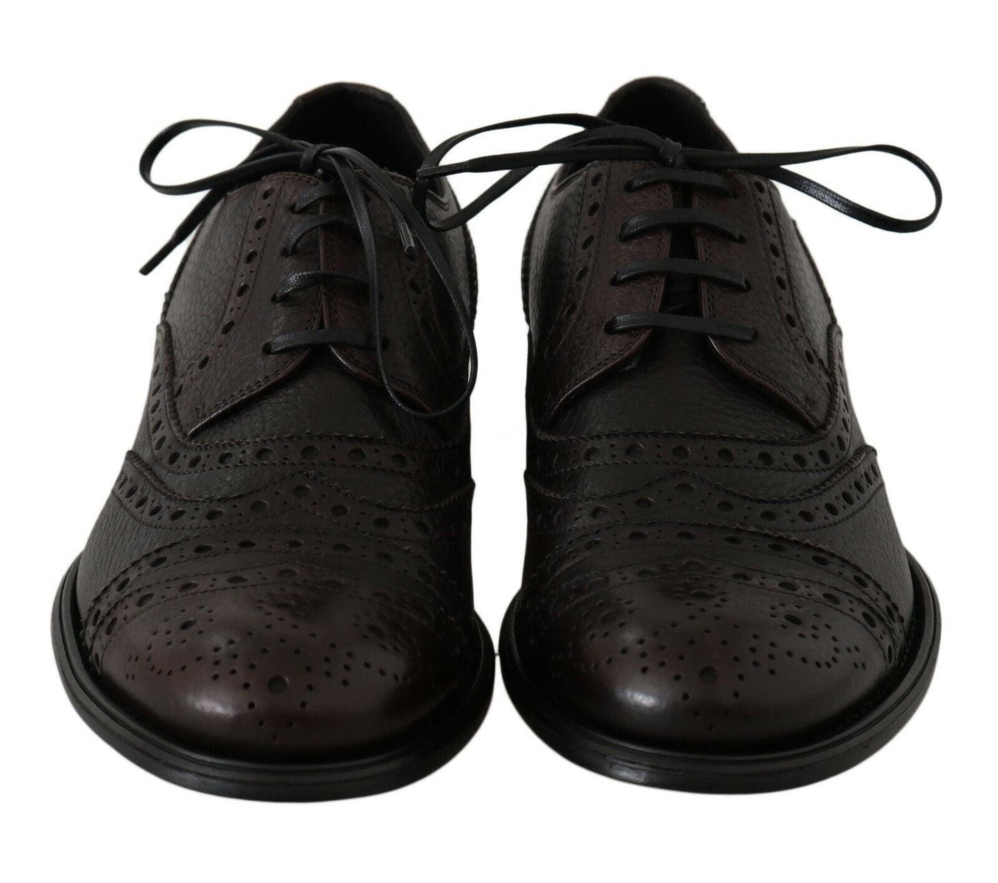 Dolce & Gabbana Brown Leather Wingtip Derby Formal Men's Shoes