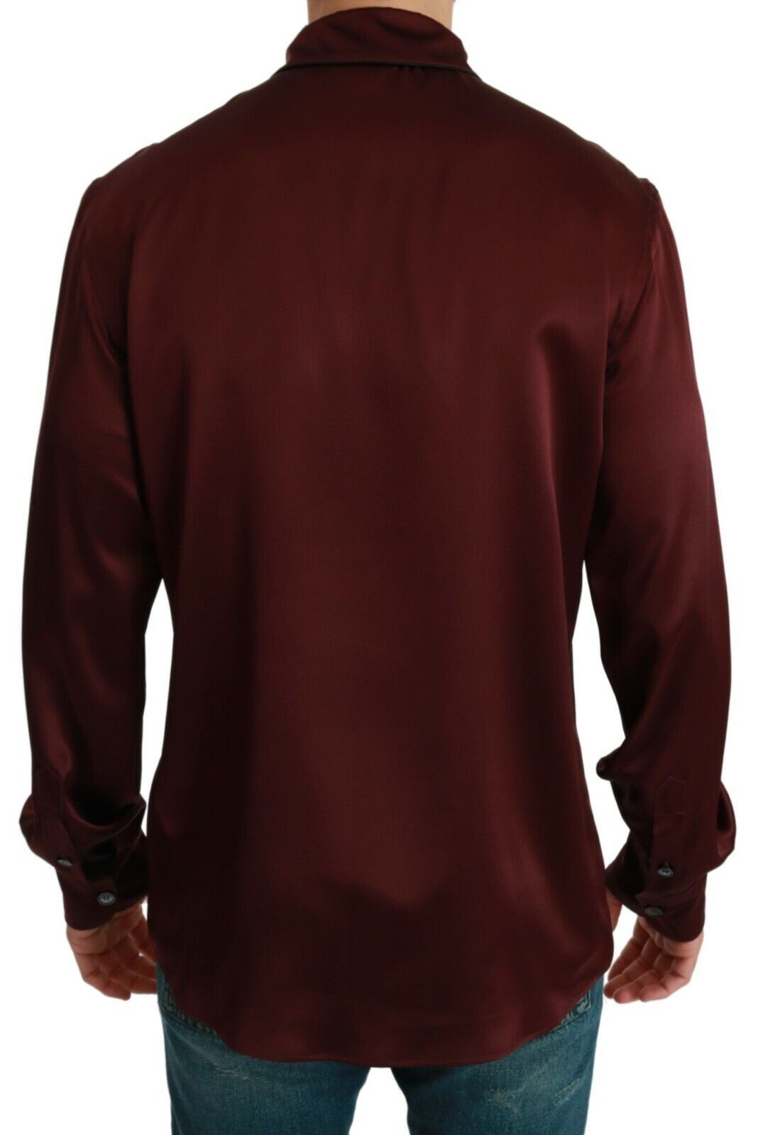 Dolce & Gabbana Bordeaux Silk Pajama Casual Men's Shirt