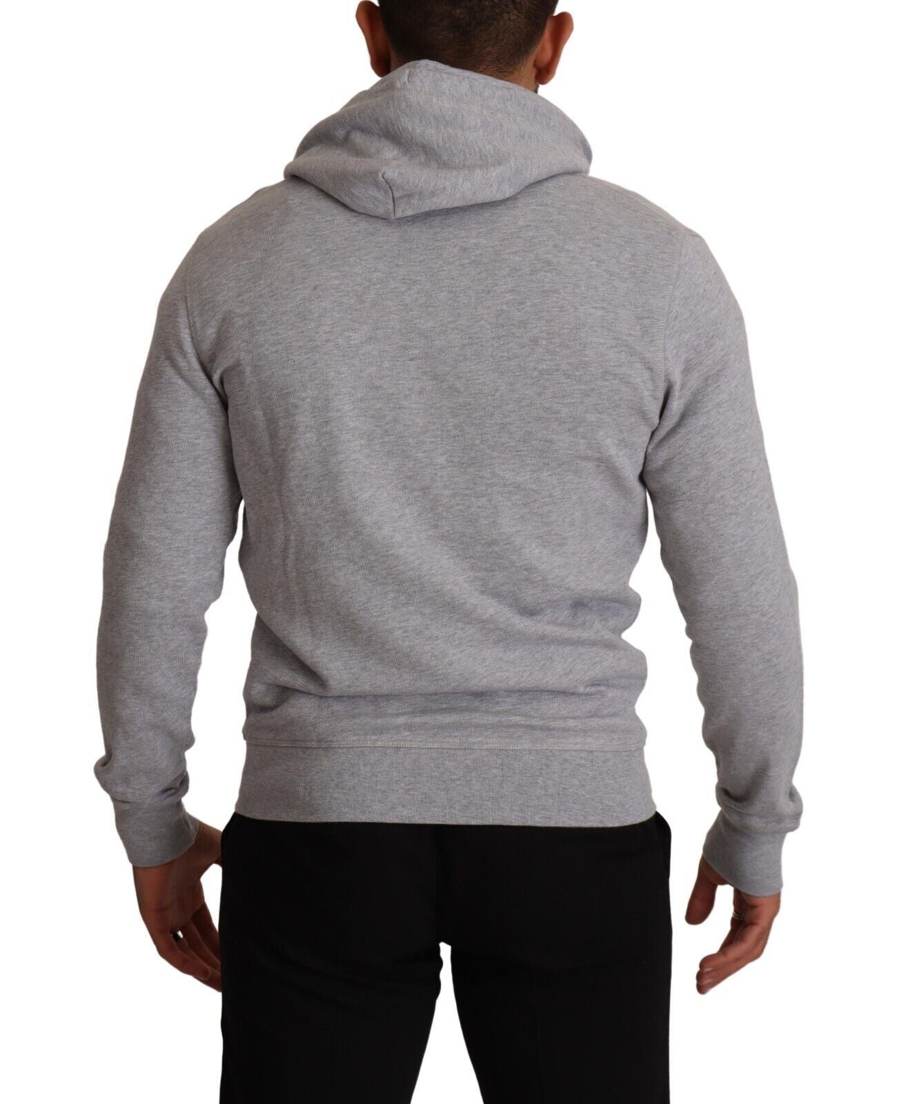 Hackett Gray Full Zip Hooded Cotton Sweatshirt Men's Sweater