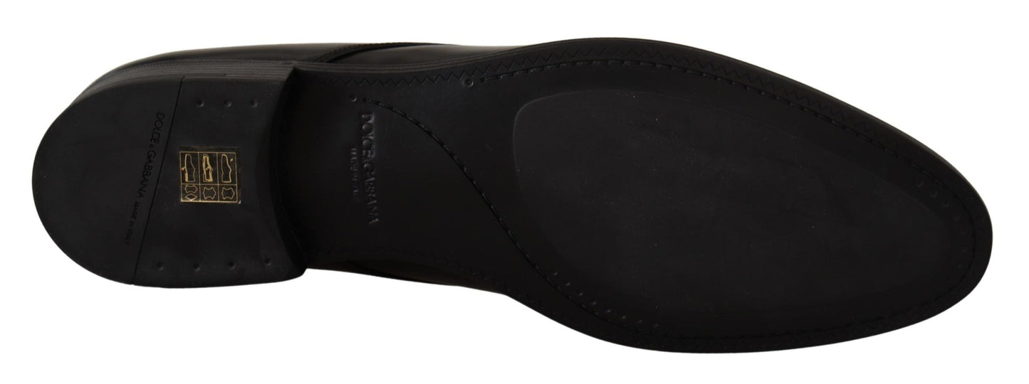 Dolce & Gabbana Black Leather Lace Up Formal Derby Men's Shoes