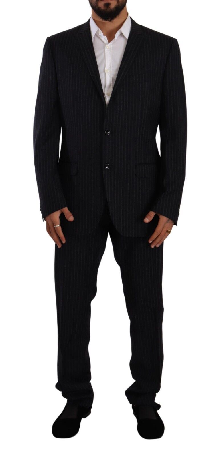 Domenico Tagliente Gray Polyester Single Breasted Formal Men's Suit
