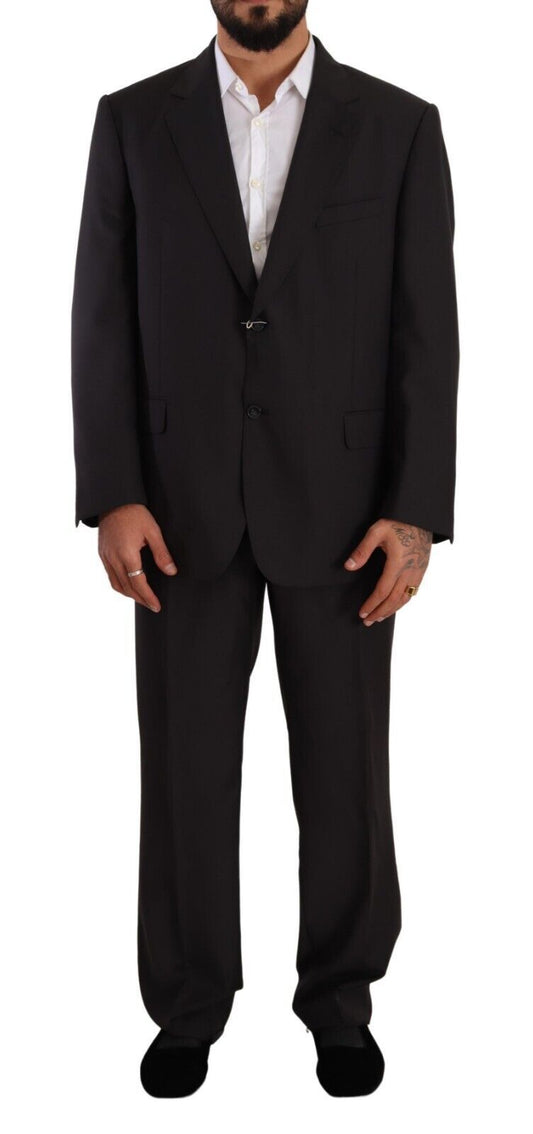 Domenico Tagliente Gray Polyester Single Breasted Formal Men's Suit