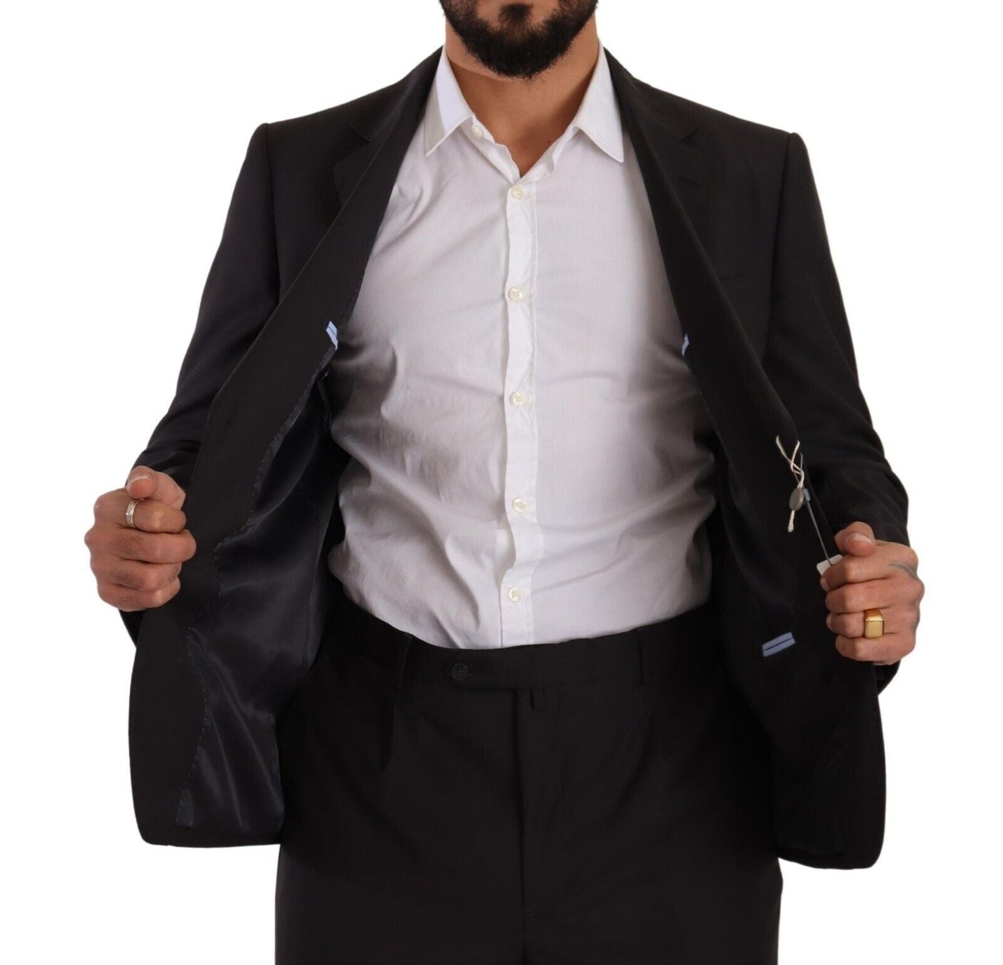 Domenico Tagliente Dark Gray Single Breasted Formal Men's Suit