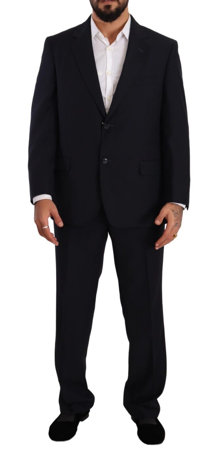 Domenico Tagliente Blue Polyester Single Breasted Formal Men's Suit