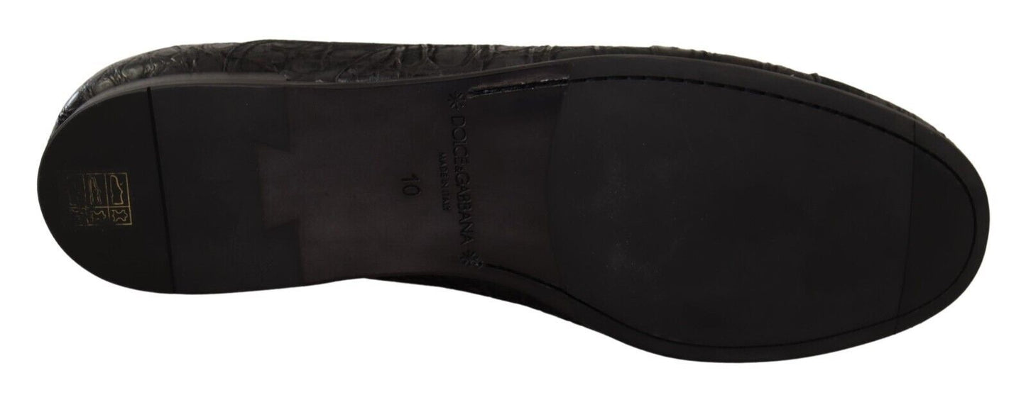 Dolce & Gabbana Black Caiman Leather Mens Oxford Men's Shoes