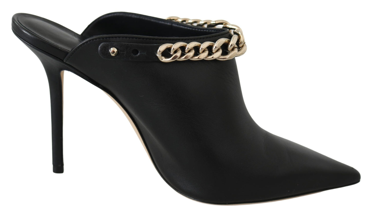 Jimmy Choo Black Calf Leather Lexx Pumps Women's Shoes