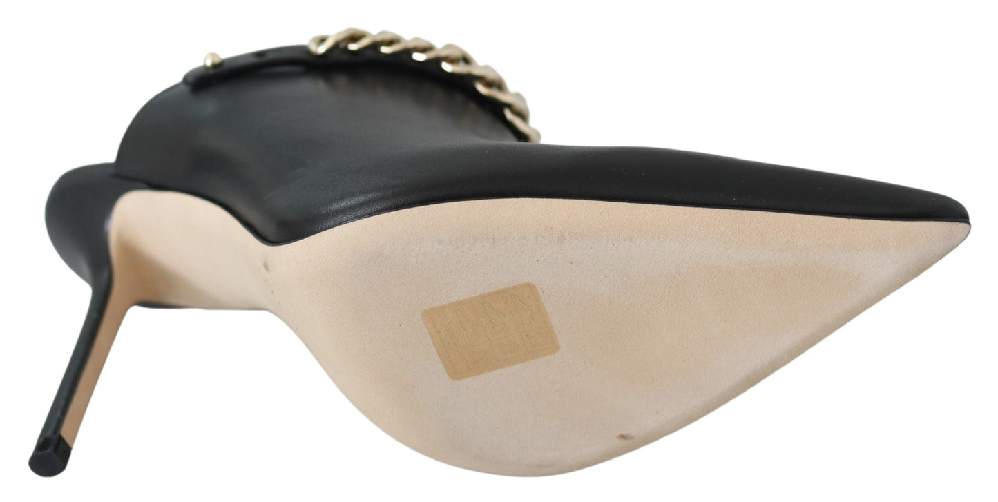 Jimmy Choo Black Calf Leather Lexx Pumps Women's Shoes