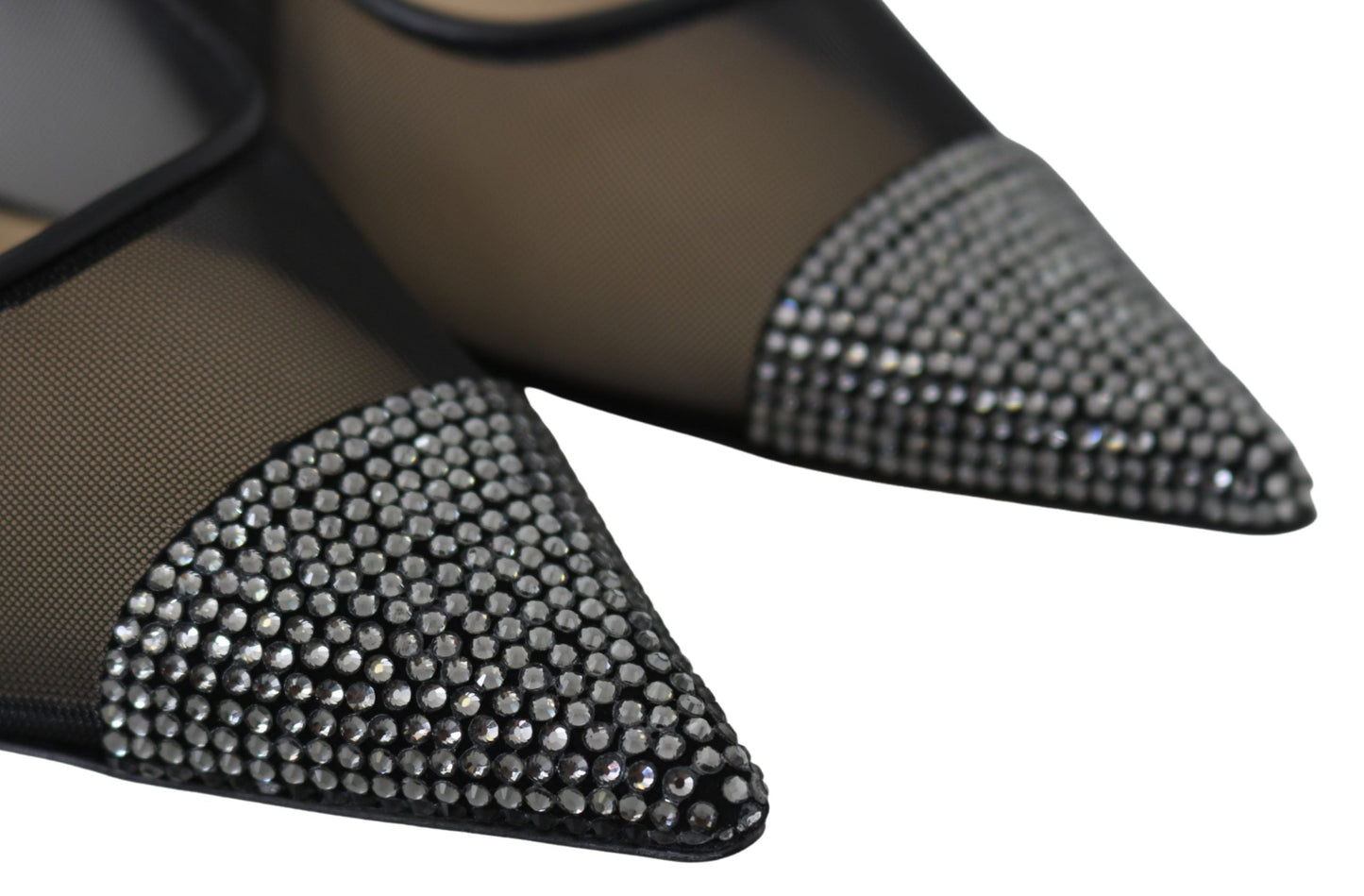 Jimmy Choo Black Mesh Amika 85 Diamond Pumps Women's Shoes