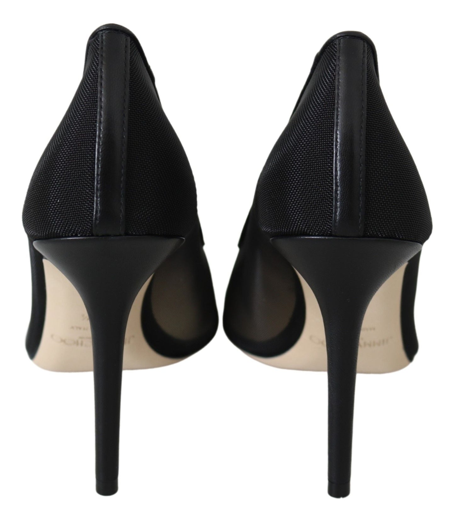 Jimmy Choo Black Mesh Amika 85 Diamond Pumps Women's Shoes