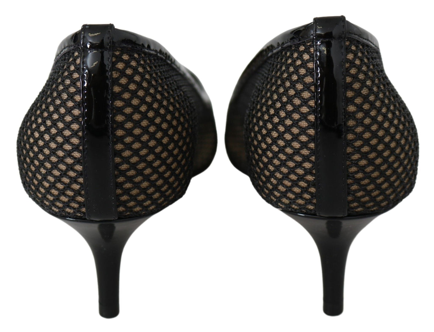 Jimmy Choo Black Mesh and Leather Amika 50 Women's Pumps