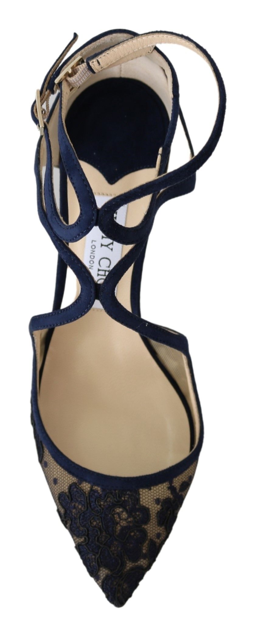 Jimmy Choo Navy Blue Lancer 85 Sandals Women's Pumps