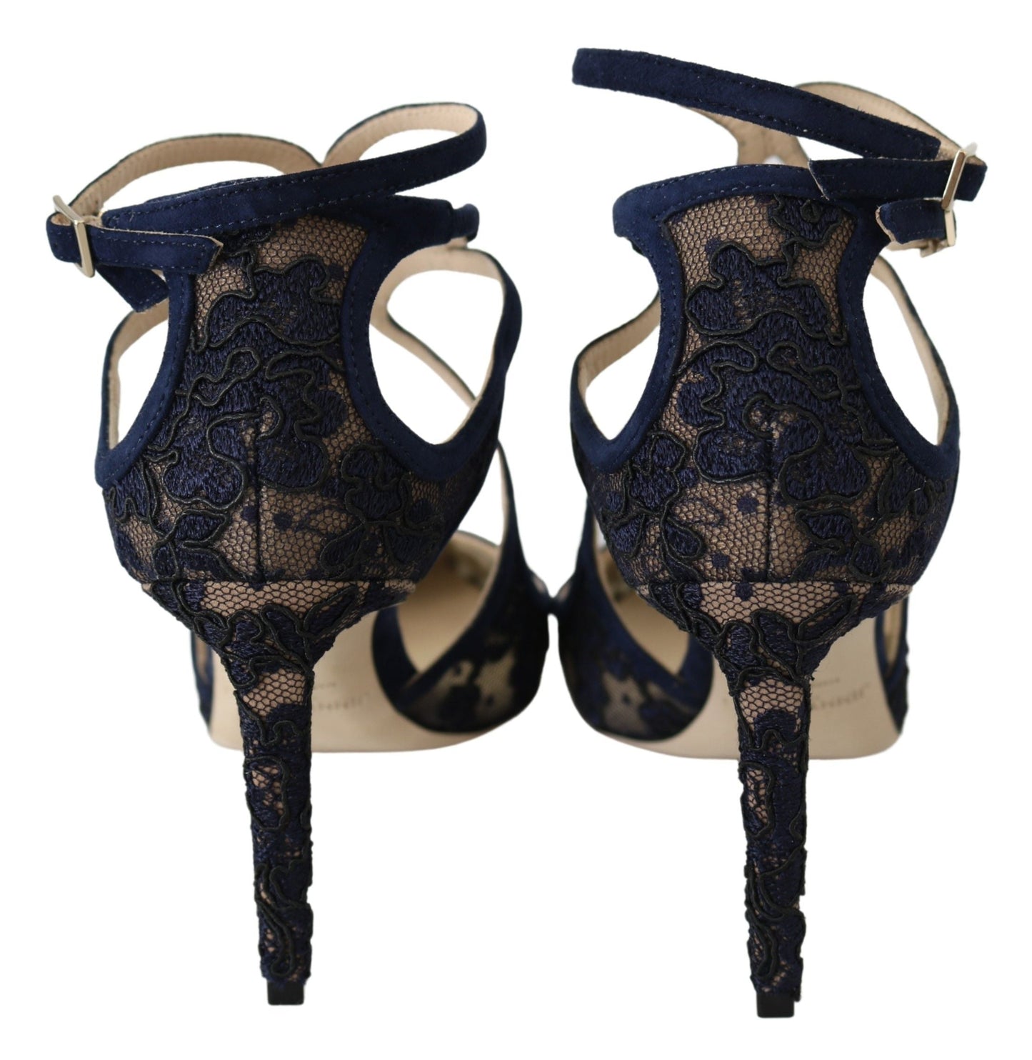 Jimmy Choo Navy Blue Lancer 85 Sandals Women's Pumps
